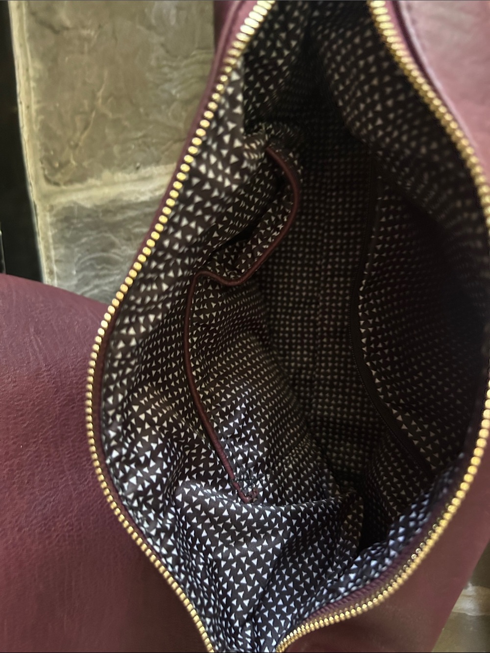 MMS Design Studio Burgundy Vegan Leather Tote - Picture 4 of 6